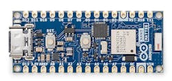 Product: Arduino Nano Matter Type: Development board Processor: Silicon Labs MGM240SD22VNA CPU: 78-MHz 32-bit Arm Cortex-M33 with DSP and FPU Memory: 1536-kB flash memory 256-kB RAM Wi-Fi: 802.11b/g/n Bluetooth: Bluetooth 5 Low Energy (BLE) Product: Arduino Nano Matter Type: Development board Processor: Silicon Labs MGM240SD22VNA CPU: 78-MHz 32-bit Arm Cortex-M33 with DSP and FPU Memory: 1536-kB flash memory 256-kB RAM Wi-Fi: 802.11b/g/n Bluetooth: Bluetooth 5 Low Energy (BLE)