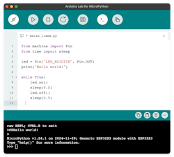 Arduino Lab for Micropython is a lightweight editor with a number of useful features, including an interactive REPL shell, real-time code execution, debugging and more. Arduino Lab for Micropython is a lightweight editor with a number of useful features, including an interactive REPL shell, real-time code execution, debugging and more.
