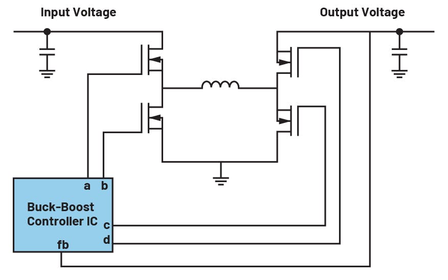 4-switch buck-boost voltage conversion architecture