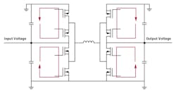 Magnetic fields are canceled out of the pulsed current paths using Silent Switcher tech Magnetic fields are canceled out of the pulsed current paths using Silent Switcher tech