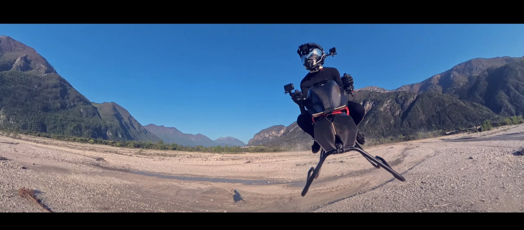 The Airbike was designed using carbon fiber materials, has a top speed of 124 mph and employs a jet propulsion system for flight.