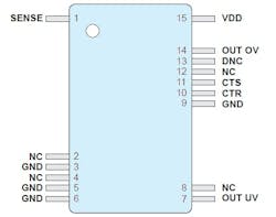 Pinout arrangement of adjustable TPS371K-Q1 Pinout arrangement of adjustable TPS371K-Q1