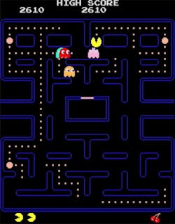 Playing the Pac-Man video game Playing the Pac-Man video game