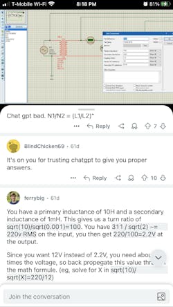 Transformer circuit producing the wrong output voltage Transformer circuit producing the wrong output voltage