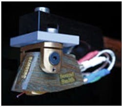 Figure 10. The Sussurro moving-iron cartridge from Soundsmith also resides in a wooden body, employs a nude contact line diamond stylus, and weighs 8.79 g. Figure 10. The Sussurro moving-iron cartridge from Soundsmith also resides in a wooden body, employs a nude contact line diamond stylus, and weighs 8.79 g.