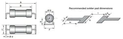 Due to the twisted leads, the PCB land pattern is somewhat unusual Due to the twisted leads, the PCB land pattern is somewhat unusual