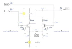 Synthesizer single-loop PLL Section showing the differential proportional amplifier Synthesizer single-loop PLL Section showing the differential proportional amplifier