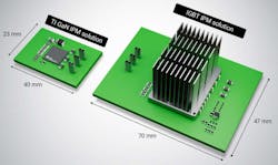 DRV7308 GaN IPM PCB is compared to a 250-W IGBT solution DRV7308 GaN IPM PCB is compared to a 250-W IGBT solution