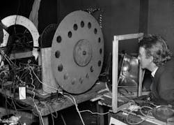Baird’s Television Transmitter was equipped with a spinning Nipkow disc and photoelectric cells Baird’s Television Transmitter was equipped with a spinning Nipkow disc and photoelectric cells