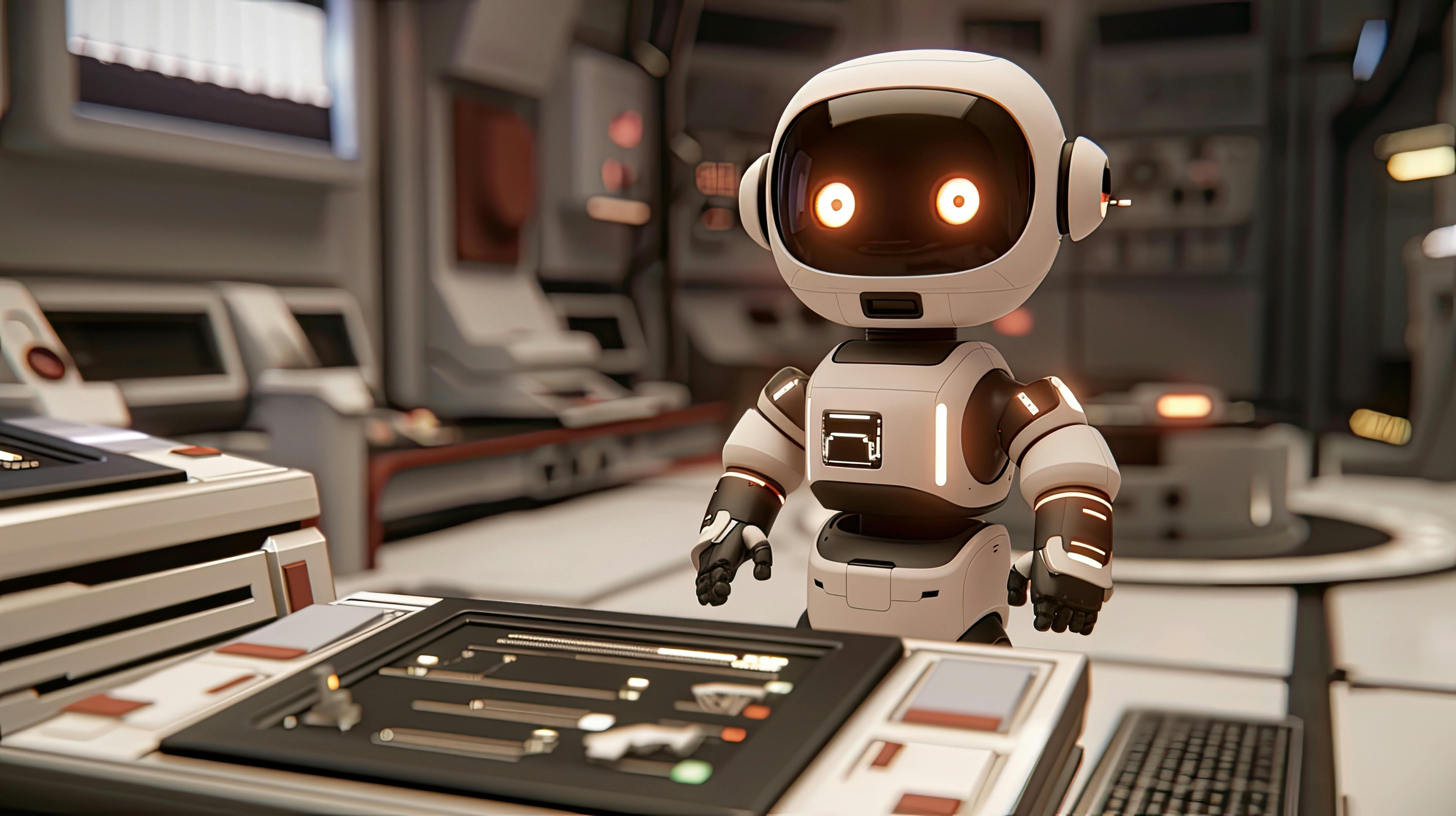 Robot checking out hardware