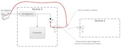 A series-connected diode is a simple way to protect internal circuits A series-connected diode is a simple way to protect internal circuits