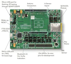 Qualcomm dual-mode SoC dev kit with Bluetooth 5 and 802.15.4 connectivity Qualcomm dual-mode SoC dev kit with Bluetooth 5 and 802.15.4 connectivity