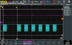 Logical ‘1’ bit timeframe measured via Cursor tools Logical ‘1’ bit timeframe measured via Cursor tools