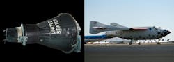 Mercury capsule and SpaceShipOne Mercury capsule and SpaceShipOne
