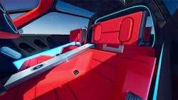 Polygon seats are comprised of a 3D-printed shell with single-piece molded foam Polygon seats are comprised of a 3D-printed shell with single-piece molded foam