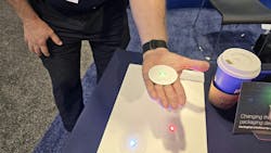 Powercast AirBrite mat provides power to the disk Powercast AirBrite mat provides power to the disk