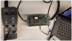 Test setup with the Fluke FEV300 Test setup with the Fluke FEV300