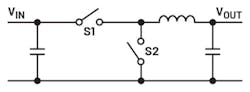Downconverting switching regulator without a transformer Downconverting switching regulator without a transformer