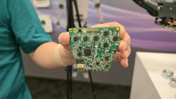 Demo board mounted on the robot’s arm to power its elbow joint Demo board mounted on the robot’s arm to power its elbow joint