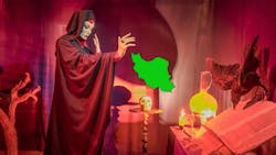 Magician playing with Iran Magician playing with Iran