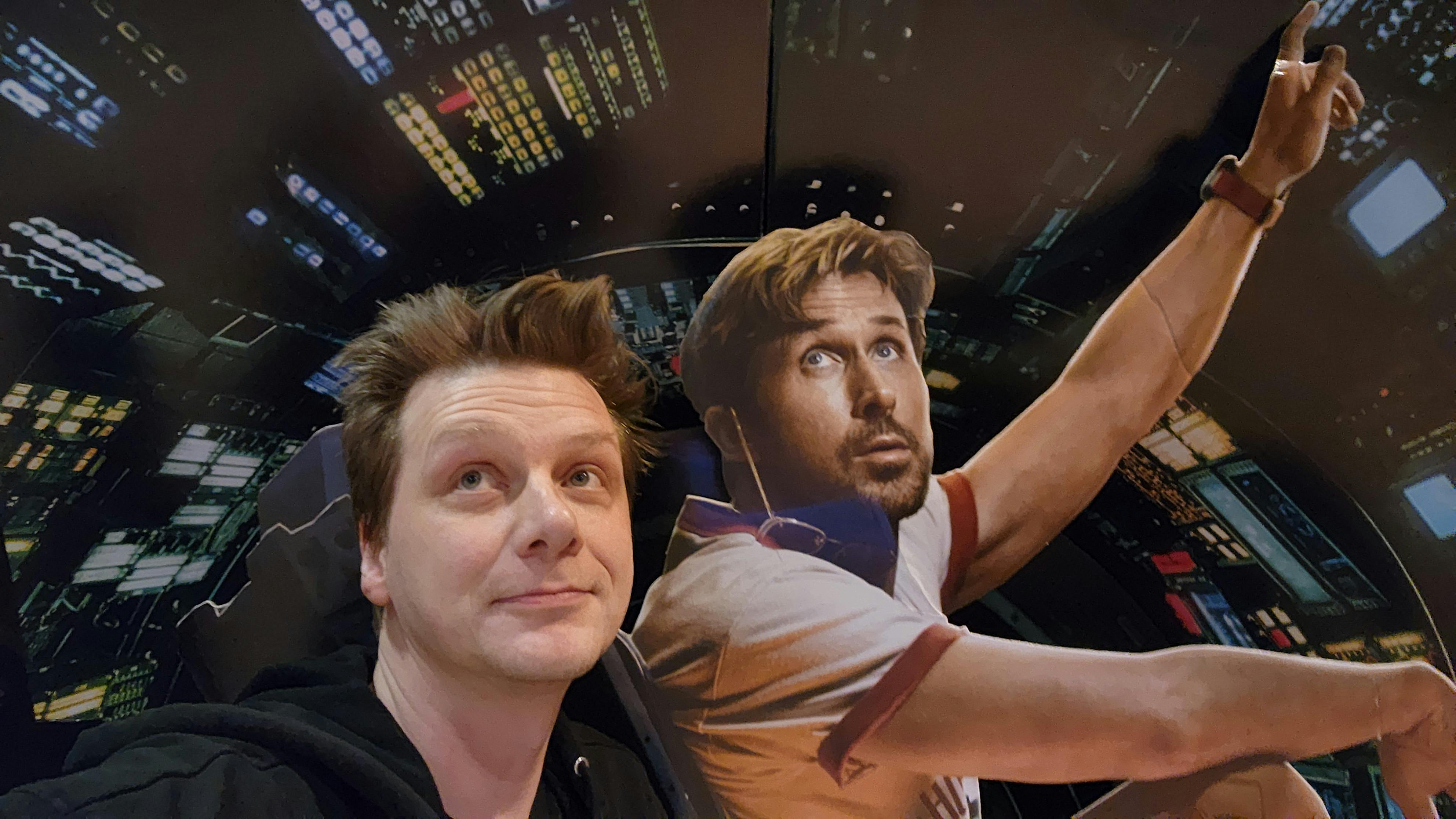 Yep, that's me and Ryan on set. I mean me sitting in an interactive cardboard film display.