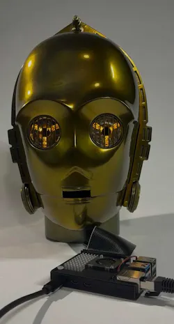 Raspberry Pi-based C-3PO head Raspberry Pi-based C-3PO head