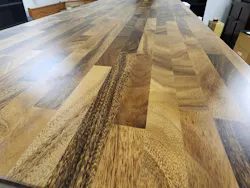 Saman hardwood butcher block desktop by UPLIFT Desk. It looks so good. Saman hardwood butcher block desktop by UPLIFT Desk. It looks so good.
