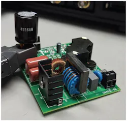 hort extension added to the capacitor leads allows ripple‑current measurement with a current probe hort extension added to the capacitor leads allows ripple‑current measurement with a current probe