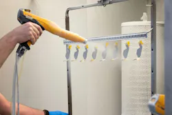 Parts are carefully powder-coated by hand Parts are carefully powder-coated by hand