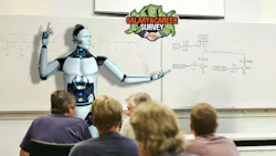 Robot pointing to logic diagram Robot pointing to logic diagram