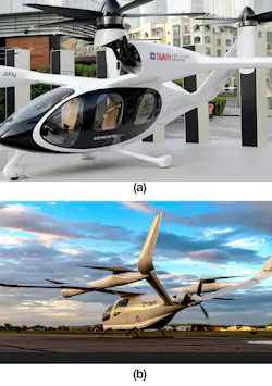 Joby air taxi prototype and Beta Technologies Alia eVTOL