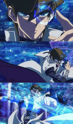 Seto Kaiba brandishing EEG tech to control an AR way to play a card game. No cards needed anymore. Logical evolution of the game. (via a movie promo video)