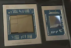Ryzen AI X100 is built from three chiplets, while the P100 is a single die