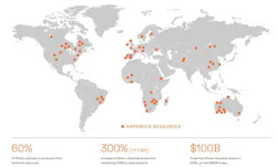 Spodumene is widely available throughout North America and other continents