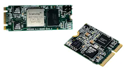 BrainChip AKD1000 M.2 module (left) and AKD1500 M.2 module (right)