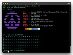 PIZZa running the Zyphyr RTOS on a Raspberry Pi Zero 2 W.