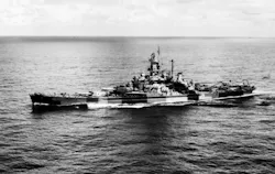 USS Indiana battleship from WW2