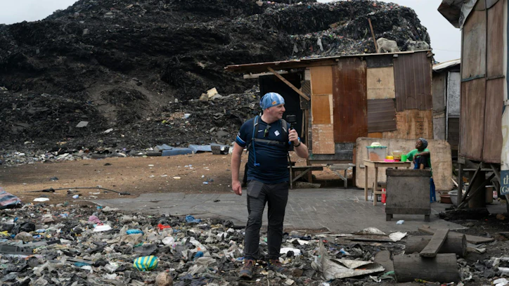 Kenny McGee, CEO of Component Sense, pictured at the e-waste dump in Agbogbloshie, Ghana