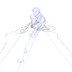 Work in progress grab. Digitally, I did a quick sketch in a light blue, then traced over it until I liked the look.