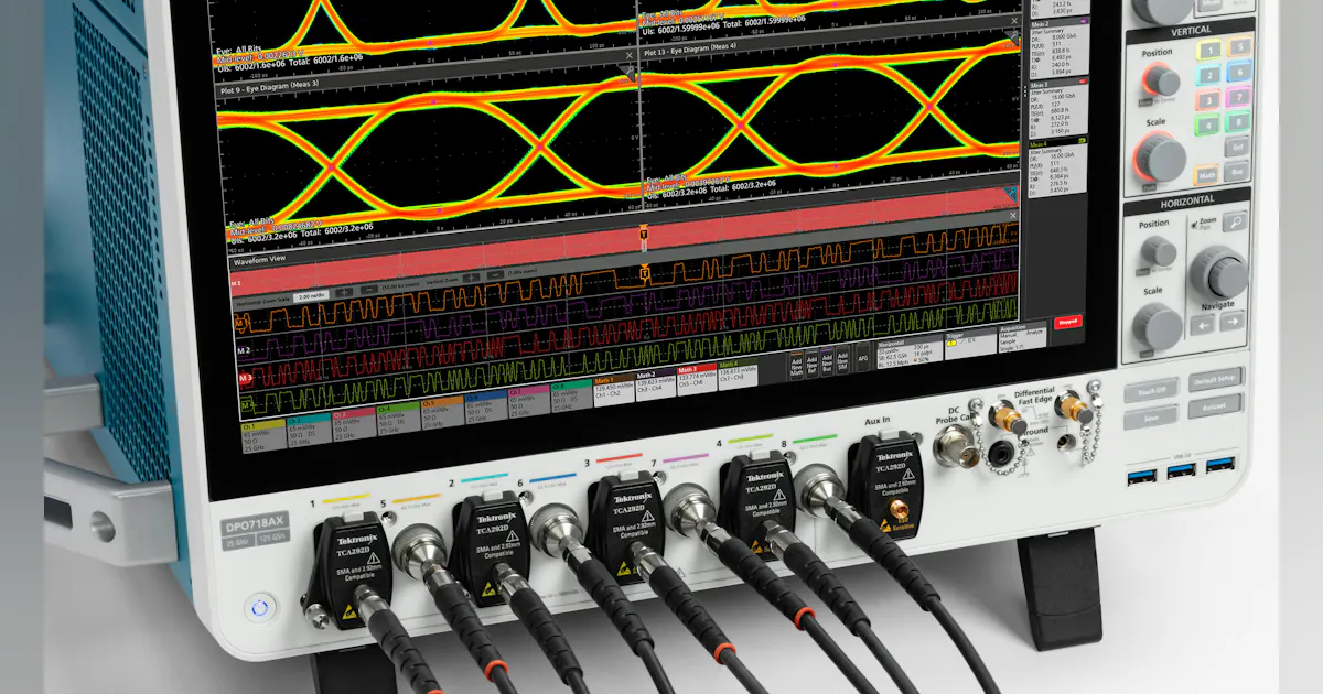Tektronix Extends 7 Series from Four to Eight 25-GHz Channels in New Scope