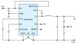MAX17577 inverted buck-boost circuit