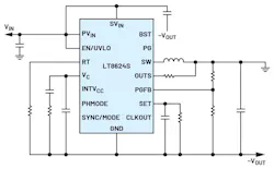 LT8624S configured as an inverting buck-boost converter