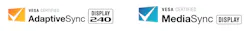 VESA Certified AdaptiveSync Display and MediaSync Display logos